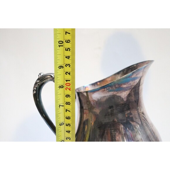 Vintage FB Rogers Acanthus Silver Plate Water Pitcher w/ Ice Guard Pedestal Base - Picture 6 of 6